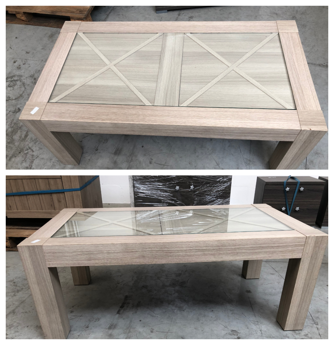  Salontafel met glazen bladen